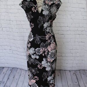 Black/ floral Midi dress by Connected  Size 8